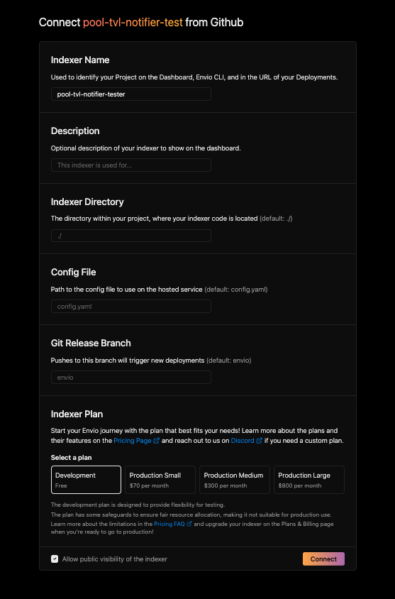 Configure indexer